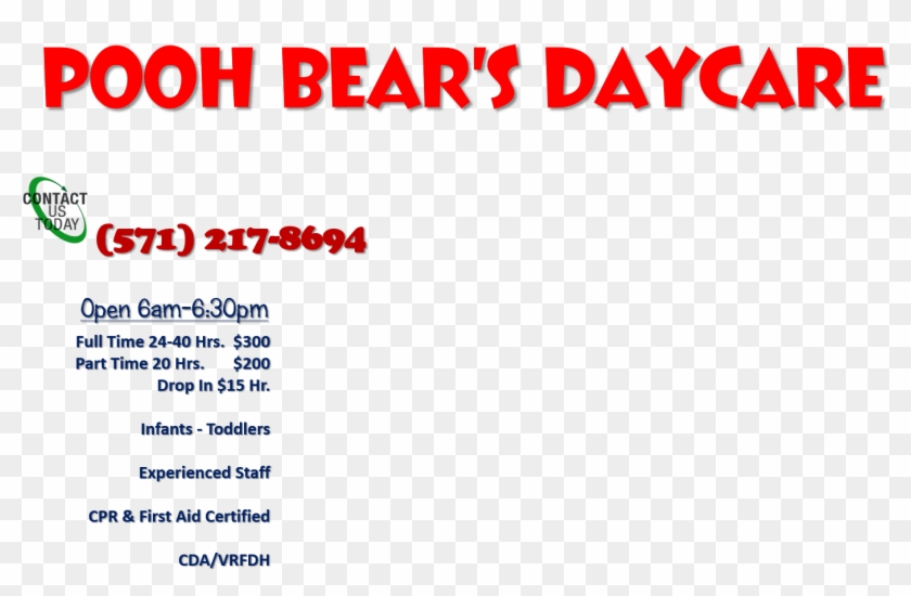 Pooh Bear's Daycare Rates - Orange Clipart