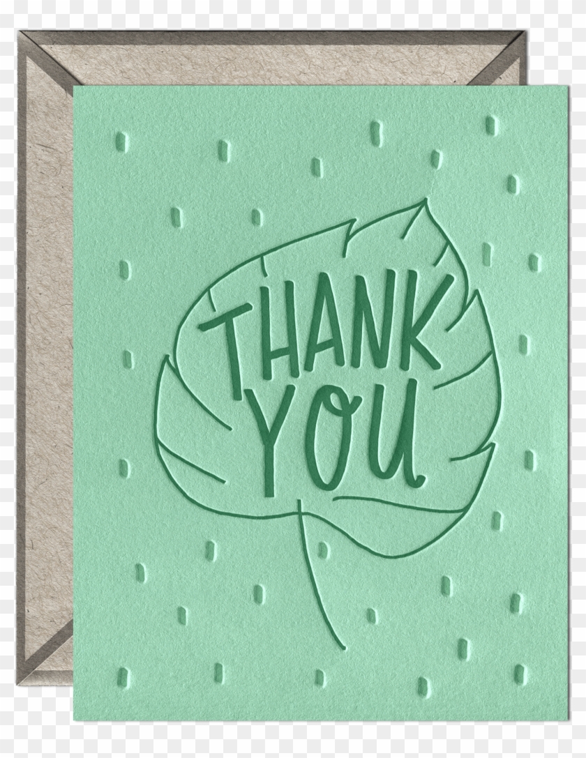 Leaf Thank You Letterpress Greeting Card With Envelope - 40 Ssw Bauch Clipart