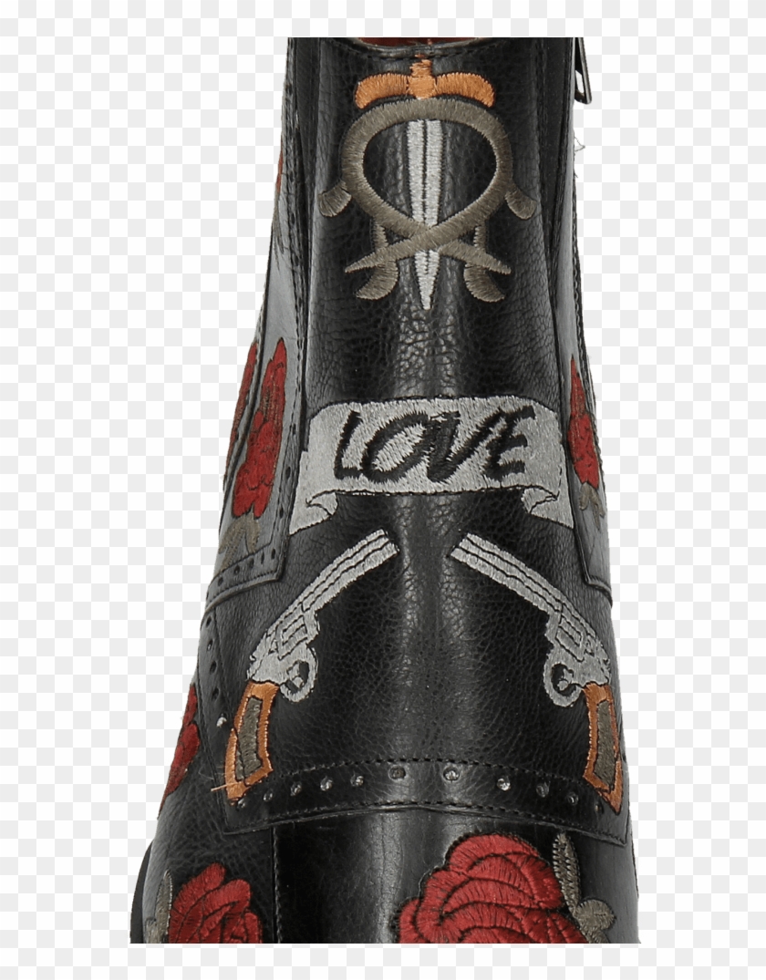 Ankle Boots Ricky 11 Indus Black Embroidery Crown - Leather Jacket Clipart