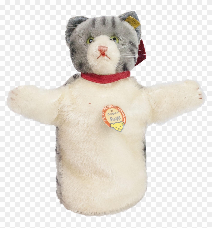German Steiff Mohair Kitty Cat Hand Puppet Mint Cats - Teddy Bear Clipart