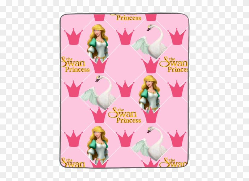 Swans And Crowns Fleece Blanket - Cartoon Clipart