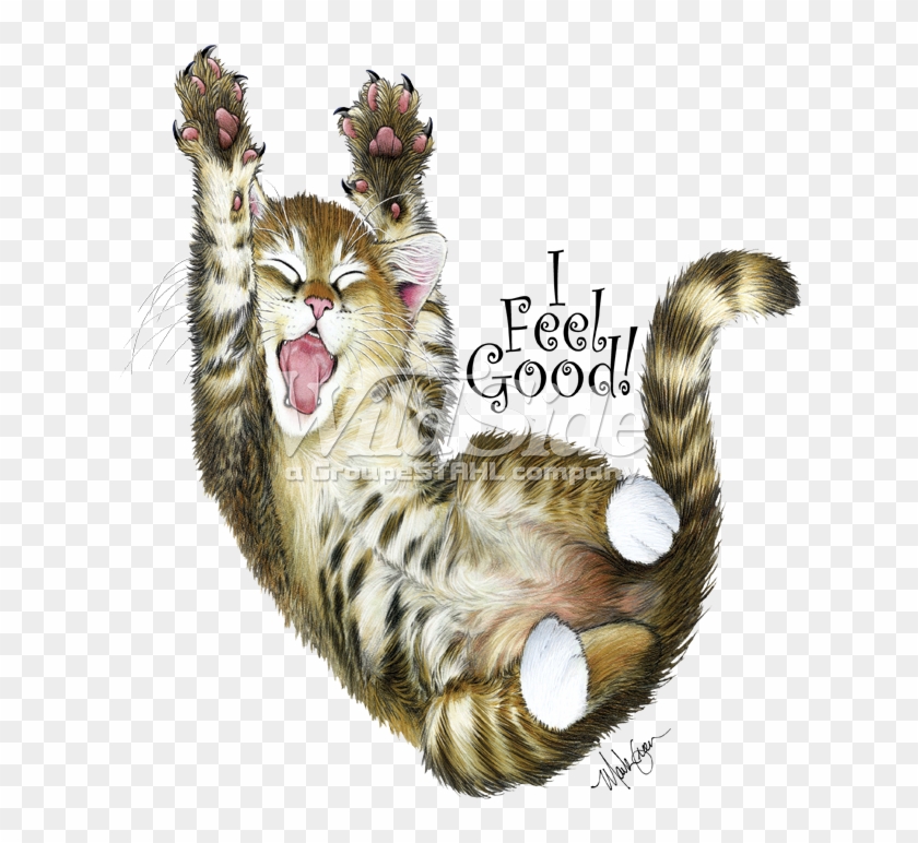 I Feel Good Kitty - Cat Yawns Clipart #5315515