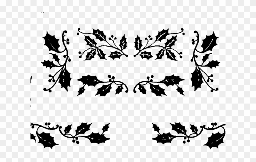 Holley Clipart Holly Branch - Holly Black And White - Png Download