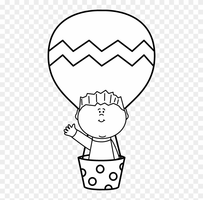 Free Stock Clip Art Images Boy In A - Clip Art Airballoon Black And White - Png Download #5316193