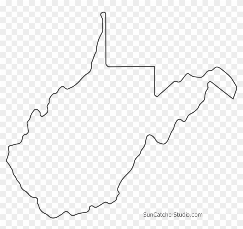 West Virginia State Map Outline Clipart