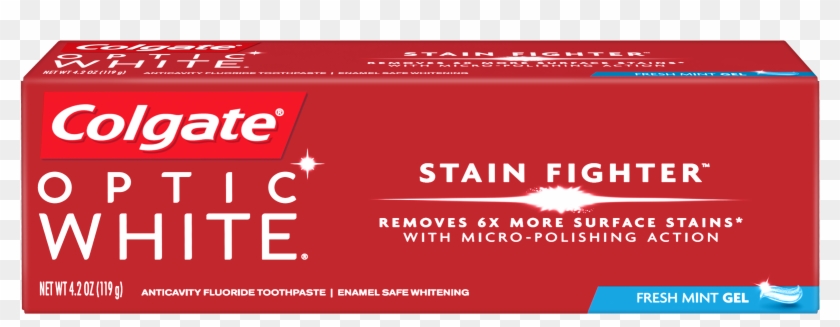Colgate Optic White Stain Fighter Whitening Toothpaste, - Colgate Optic White Stain Fighter Clipart #5317310
