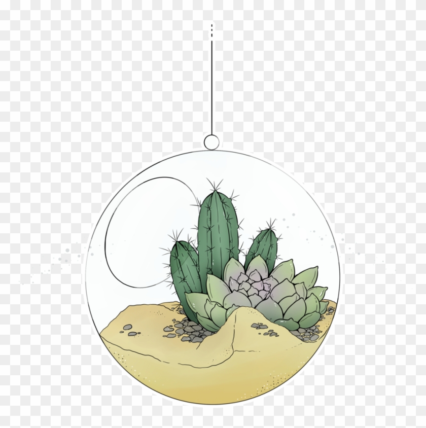 Quick Drawing Of My Cactus Kevin If He Where In A Globe, - Ceramic Clipart
