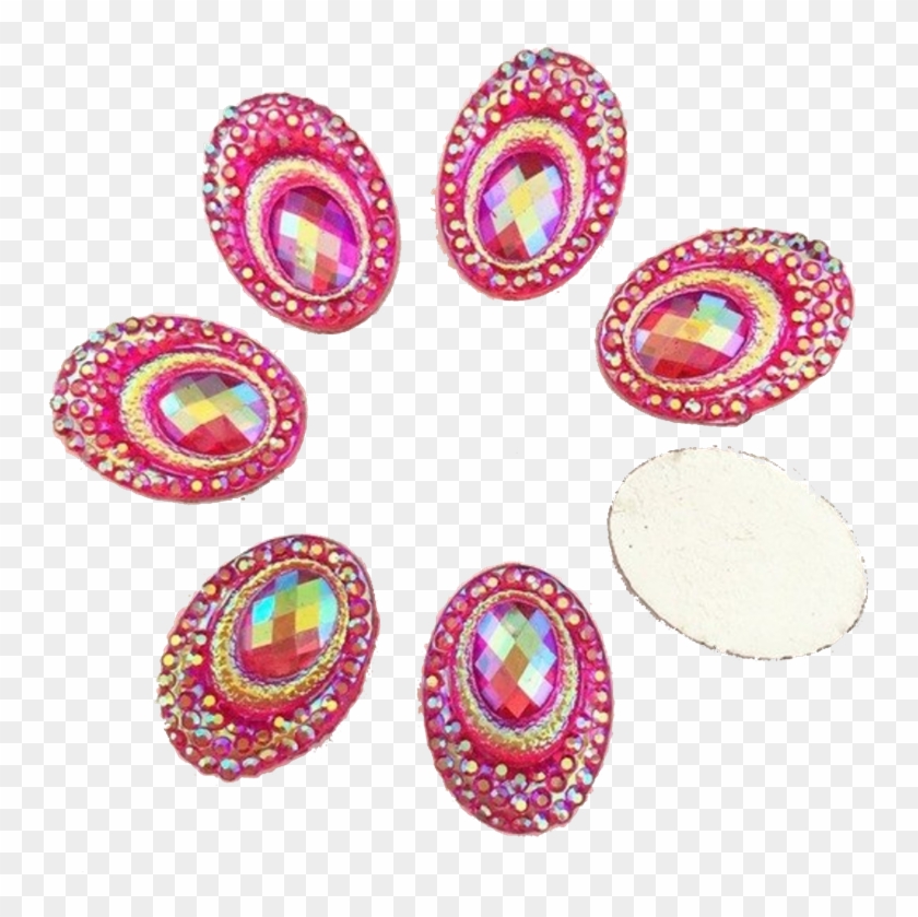 Bright Pink Oval Gems For Face Painting Bling, Gem - Circle Clipart