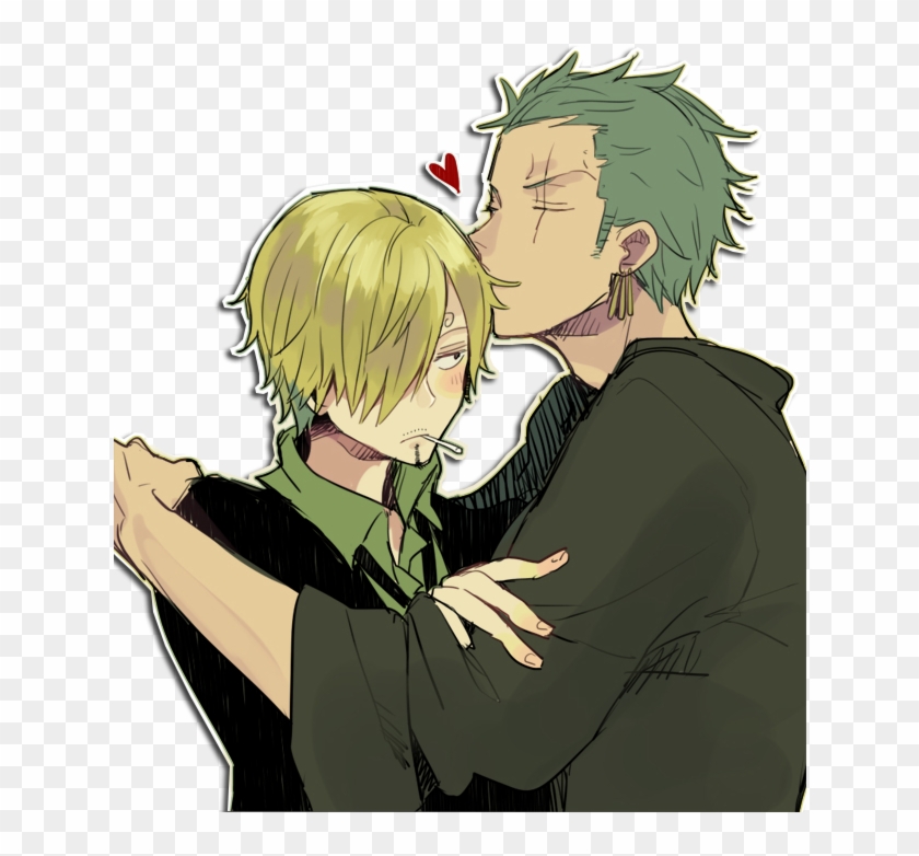 One Piece Zoro X Sanji , Png Download - Sanji Kiss Zoro Clipart