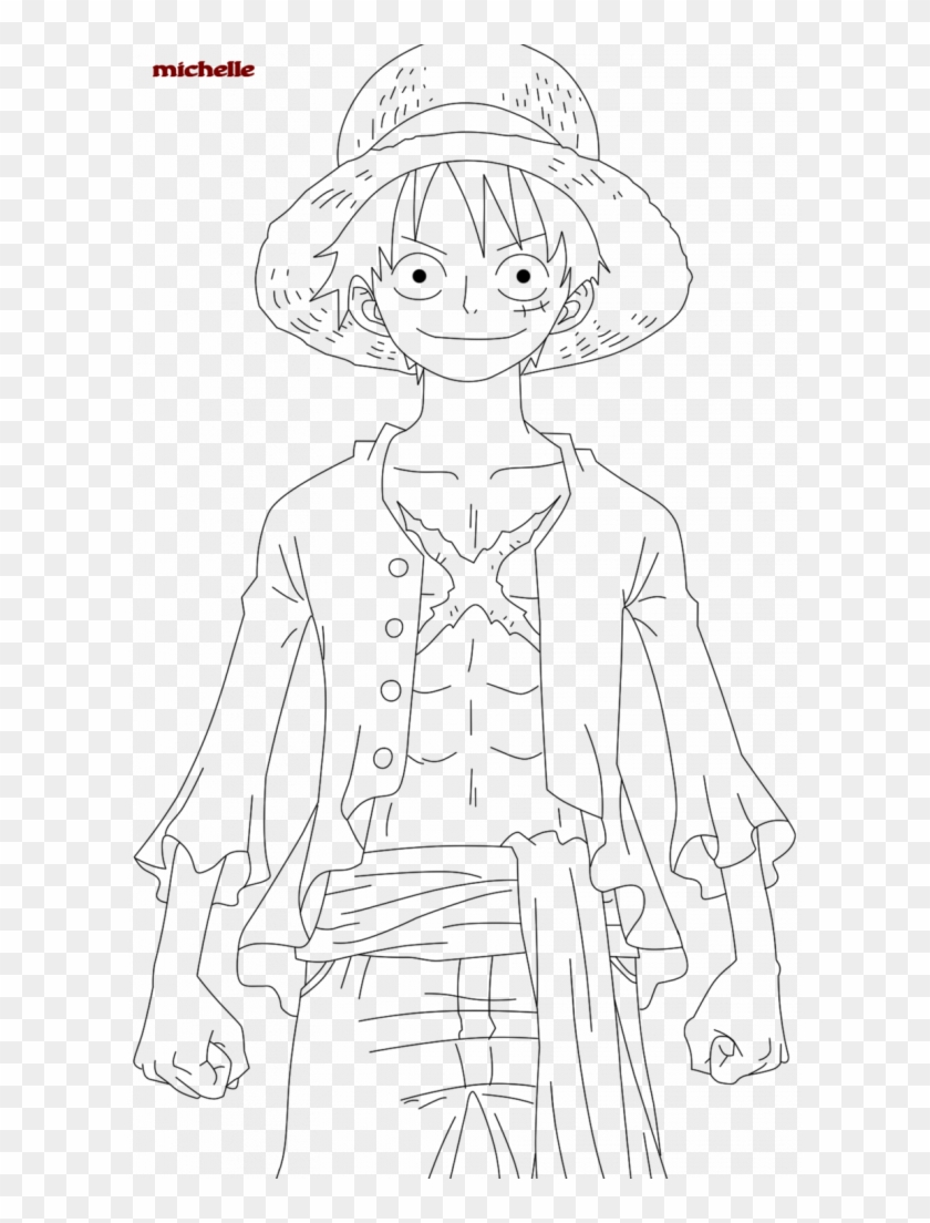 One Piece Luffy Coloring Clipart Pikpng