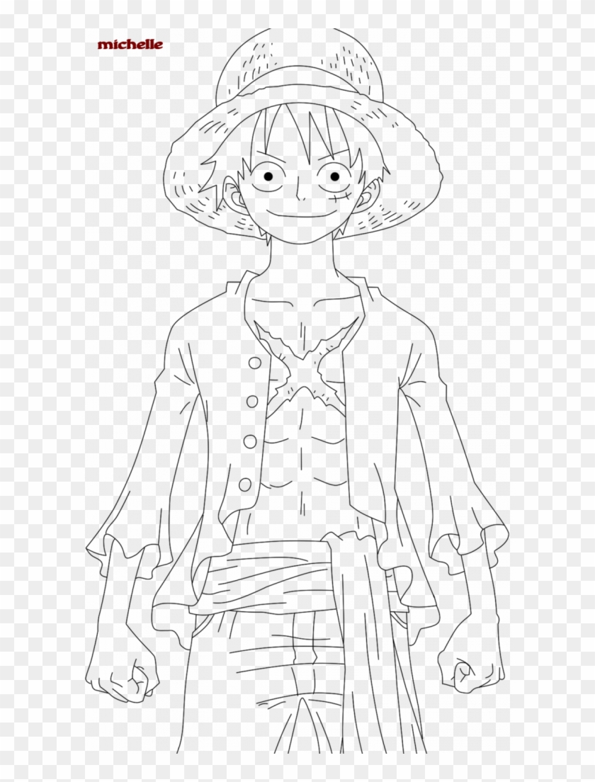 One Piece Luffy Coloring Clipart
