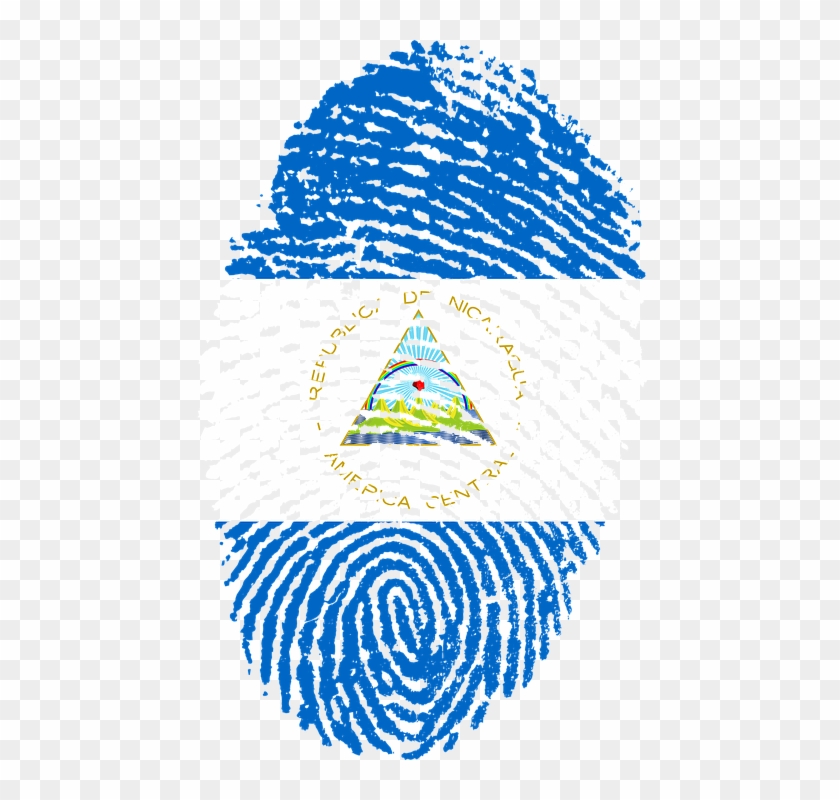 Nicaragua Flag Fingerprint Country Pride Identity - Uae Flag Fingerprint Clipart #5320447