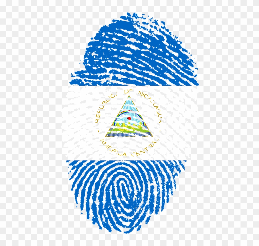 Nicaragua Flag Fingerprint Country Pride Identity - Uae Flag Fingerprint Clipart
