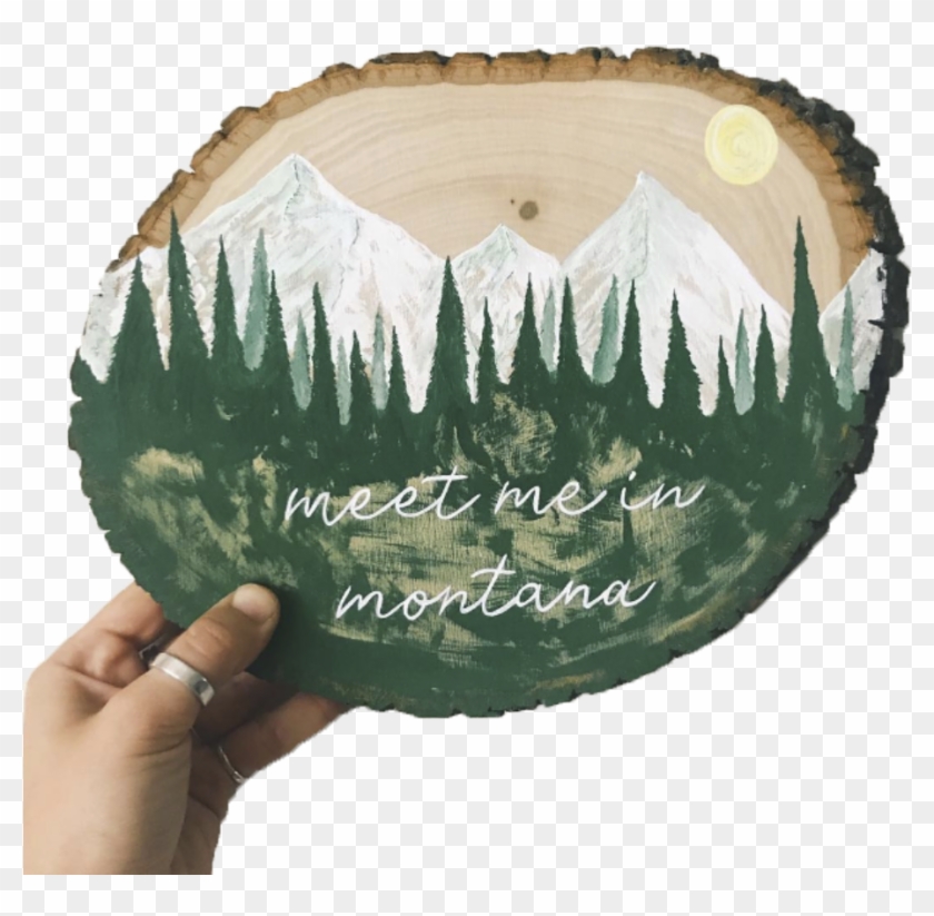 Hand-painted Wood Slice - Christmas Tree Clipart #5320490