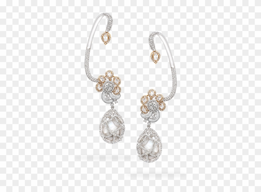 Floral Hook Upearing - Earrings Clipart #5320727