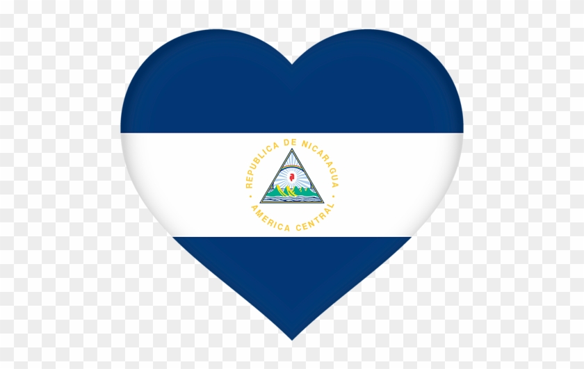 Bleed Area May Not Be Visible - Nicaragua Flag Heart Clipart