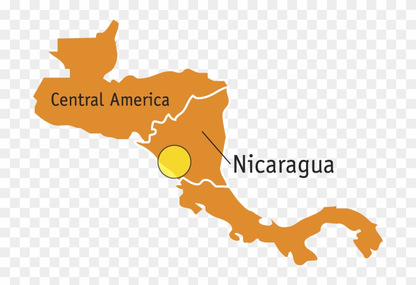 Nicaragua Map Region - El Salvador On Latin America Map Clipart