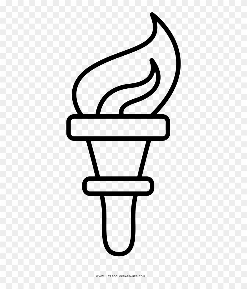 Torch Coloring Page - Antorcha De La Libertad Para Colorear Clipart
