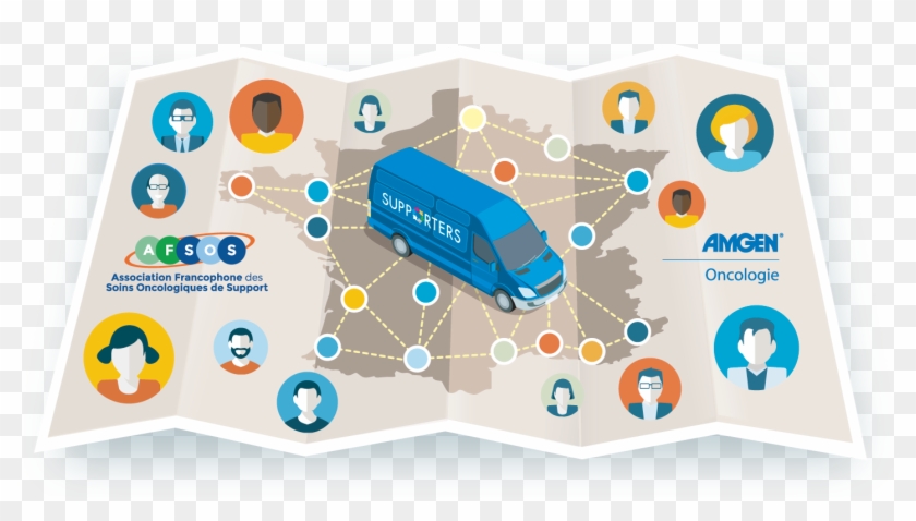 Carte-detouree - Bus Supporters Afsos Clipart