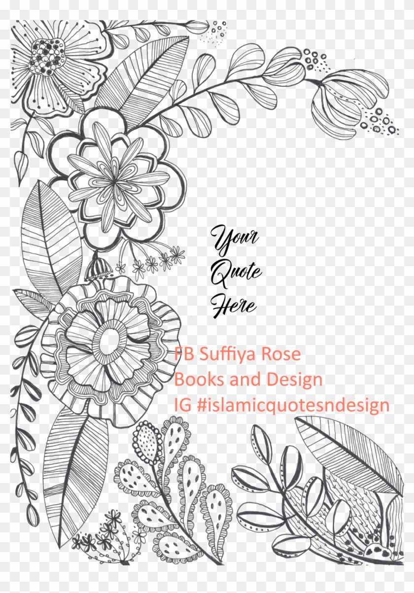 Floral Lines Illustration By Suffiya Rose Books And - Line Art Clipart