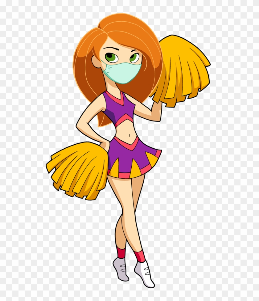 Cheerleader Kim Possible Wearing A Surgical Mask By - Kim Possible Cheerleader Outfit Clipart #5323693