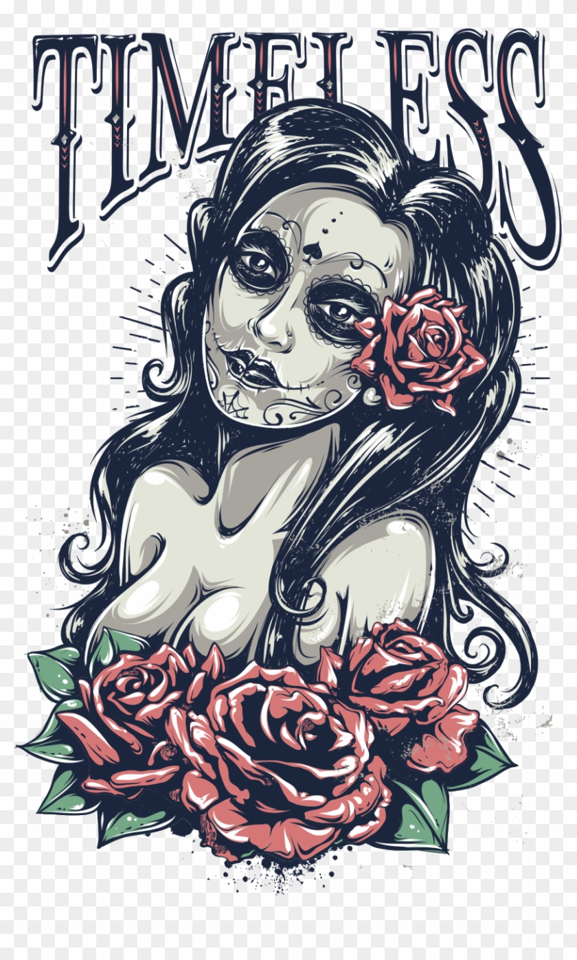 66 - Day Of The Dead Girl Vector Art Clipart