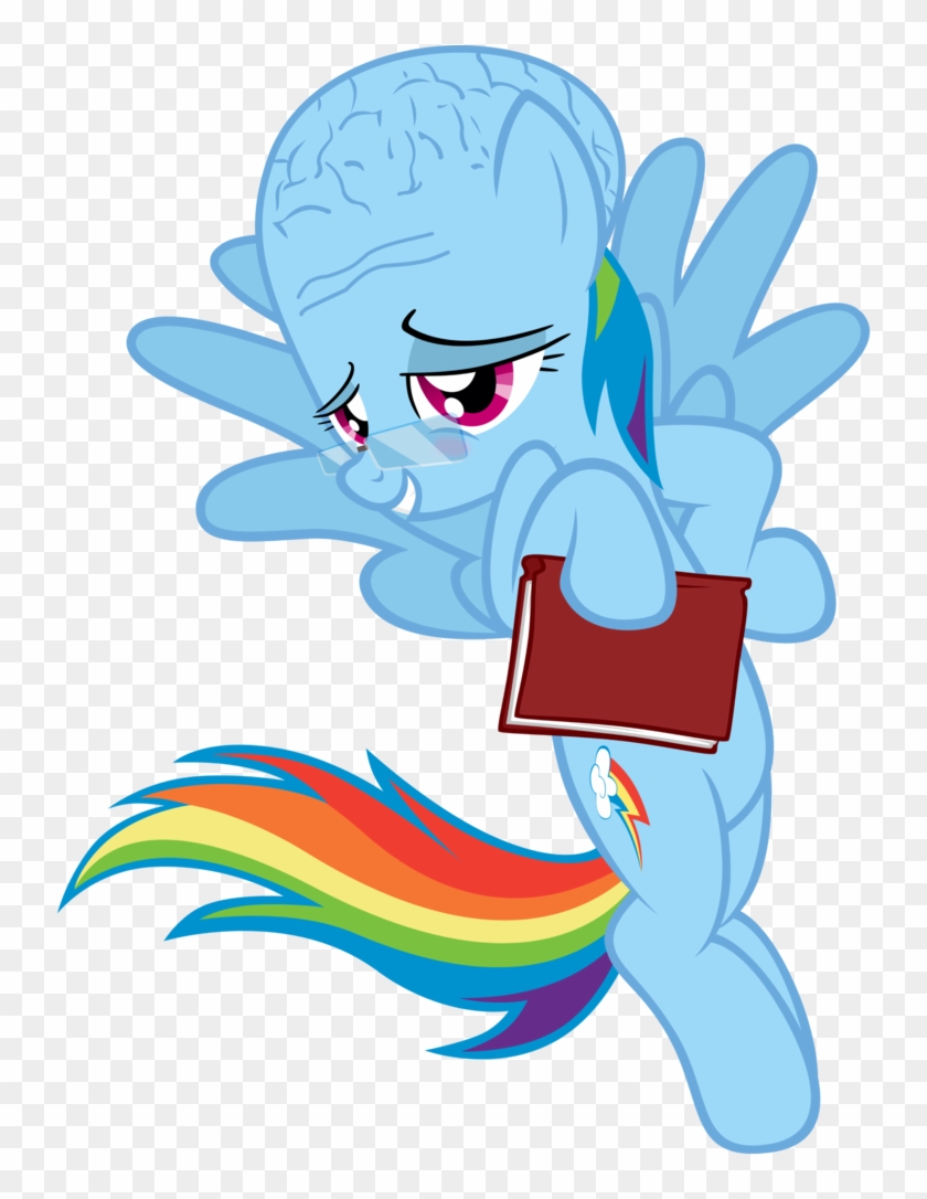 Eugene Joe C, Book, Brain, Brainbow Dash, Glasses, - Cartoon Clipart #5325013