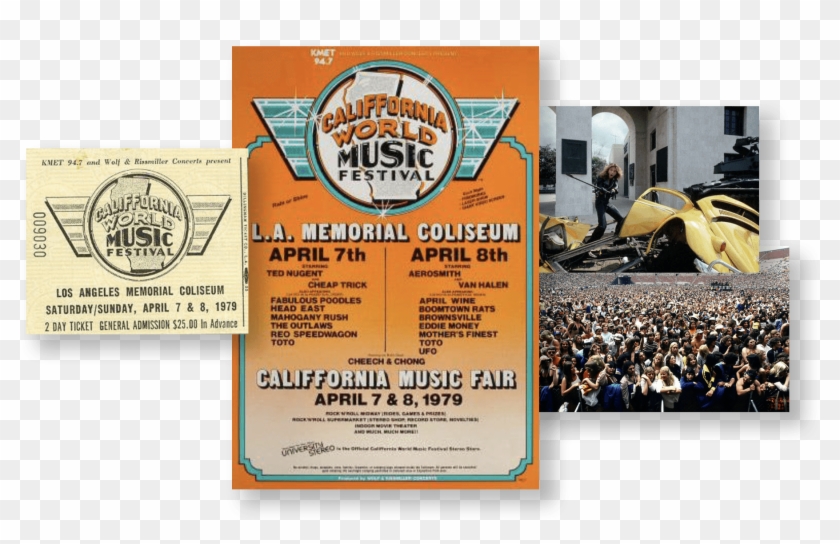 Califfornia World Music Festival At Los Angeles Memorial - Flyer Clipart