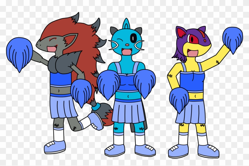 Cheerleaders - Cartoon Clipart #5325489