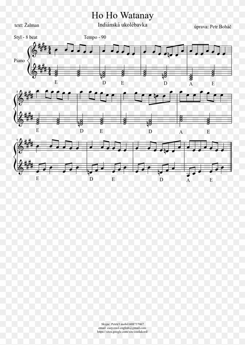 Ho Ho Watanay - Partitions Piano Mad World Jasmine Thompson Clipart