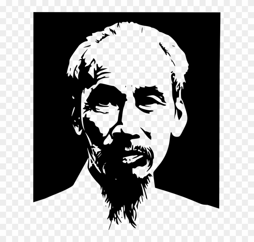 Ho Chi Minh Portrait Man Vietnamese Emperor - Ho Chi Minh Black And White Clipart