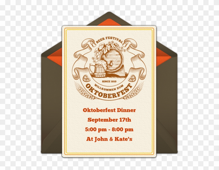 Beer Barrel Online Invitation - Oktoberfest Clipart