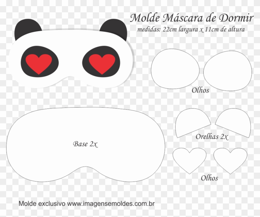 Máscara De Dormir De Bichinhos Com Moldes - Molde De Mascara De Dormir Clipart