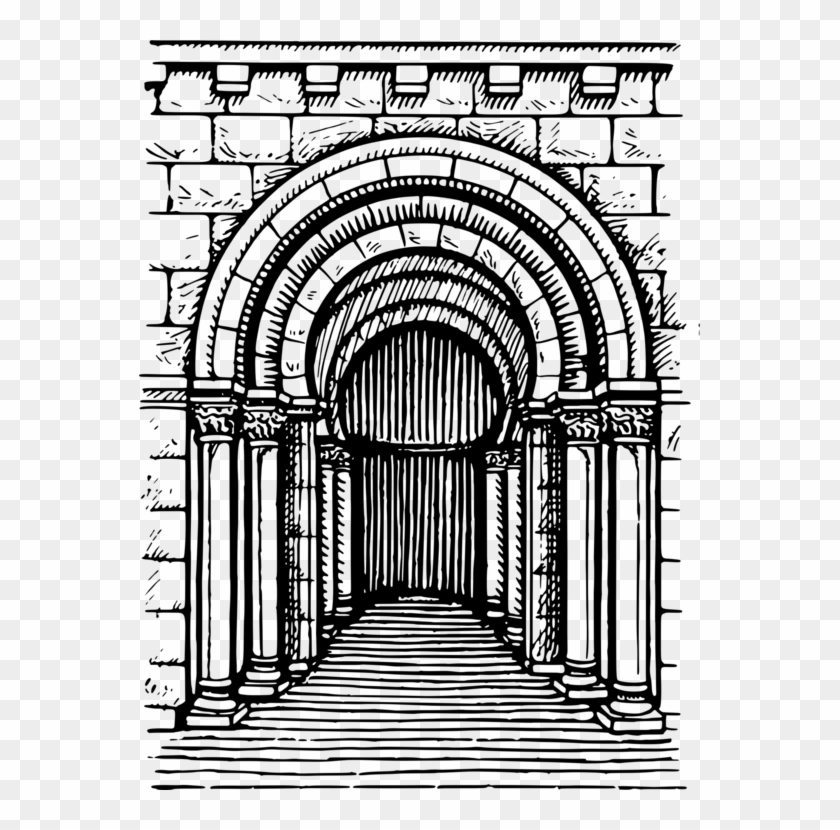 Romanesque Architecture Arcade Ancient Roman Architecture - Romanesque Png Clipart #5329195