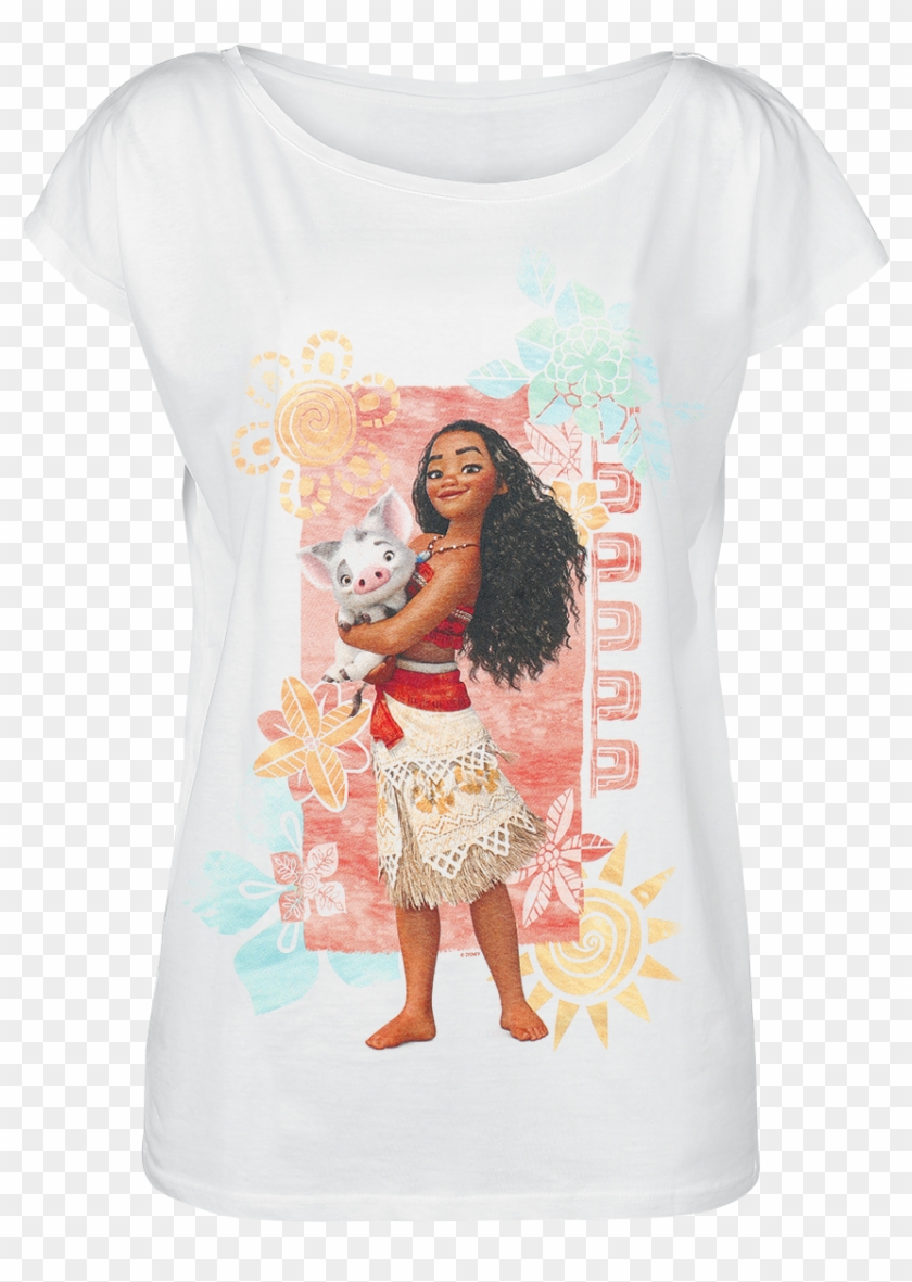 Null Moana And Pua White T-shirt 338595 Qoautci - T Shirt Vaiana Femme Clipart #5329669
