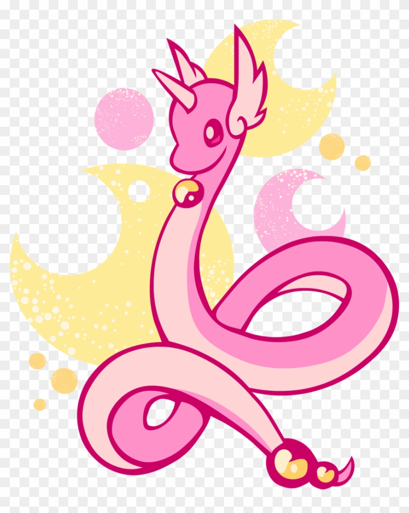 #pokemon #pink #shiny #dragonair #moon #pastel #freetoedit - Pink Dragonair Clipart