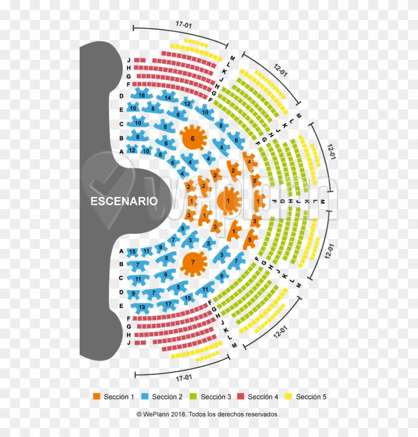 Mapa Ilustrativo De Las Secciones Del Teatro Donde - Cirque Du Soleil Teatro Clipart