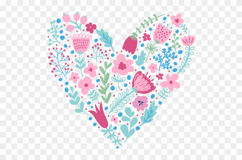 Corazon Con Rosas Png - Corazon Floral Png Clipart