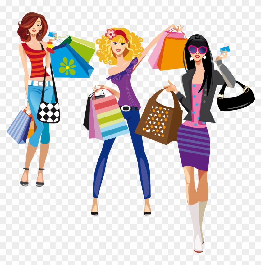Mulheres Em Compras Em Png Clipart