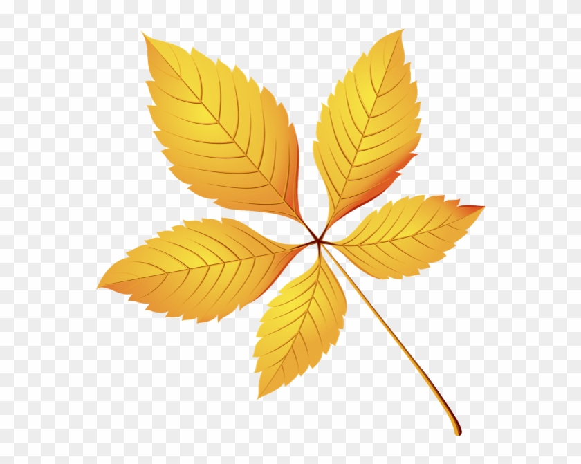 Желтый Лист, Осенняя Листва, Осень - Autumn Chestnut Leaf Clipart - Png Download #5334544