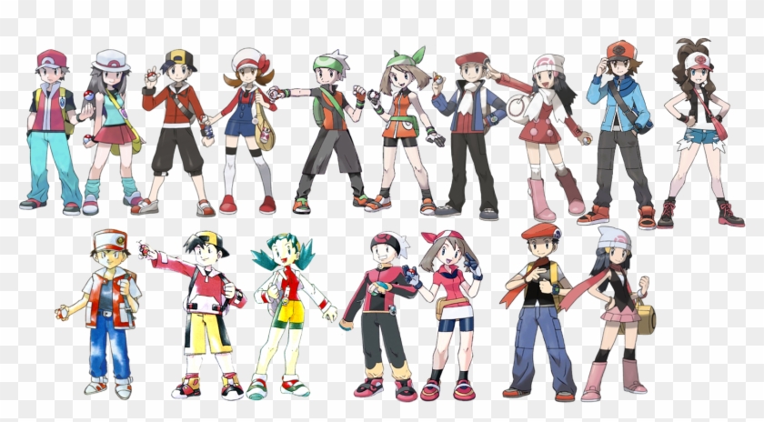 Black And White Pokemon Characters - Pokemon All Female Main Characters Clipart