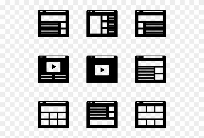 Wireframes Glyph - Website Wireframes Icon Clipart