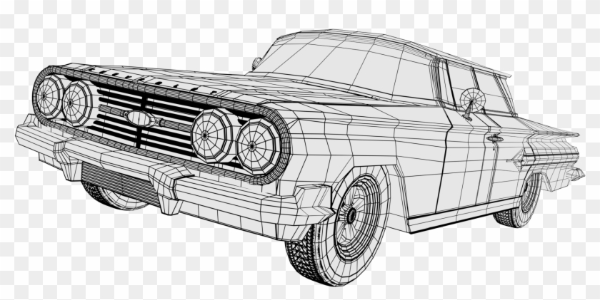 Impala 1960 Wireframe Blender - Classic Car Clipart #5336398