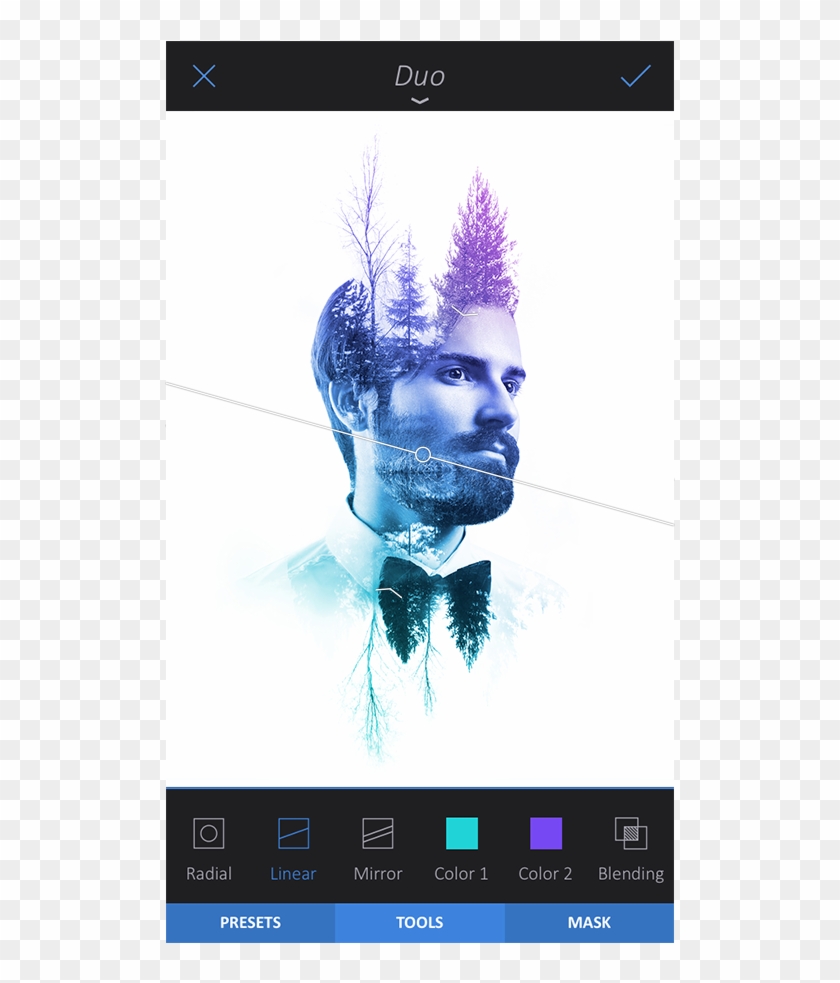 Apply A Linear Duo Filter - Enlight App Clipart