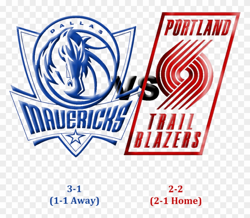Mavericks @ Blazers - Dallas Mavericks Logo Black And White Clipart