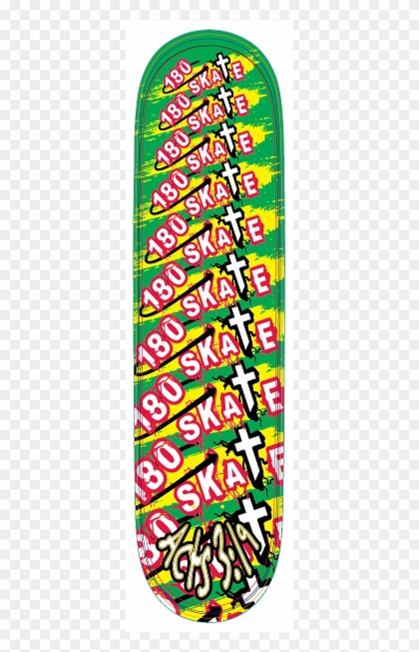 180 Skate Rasta Deck - Skateboard Deck Clipart