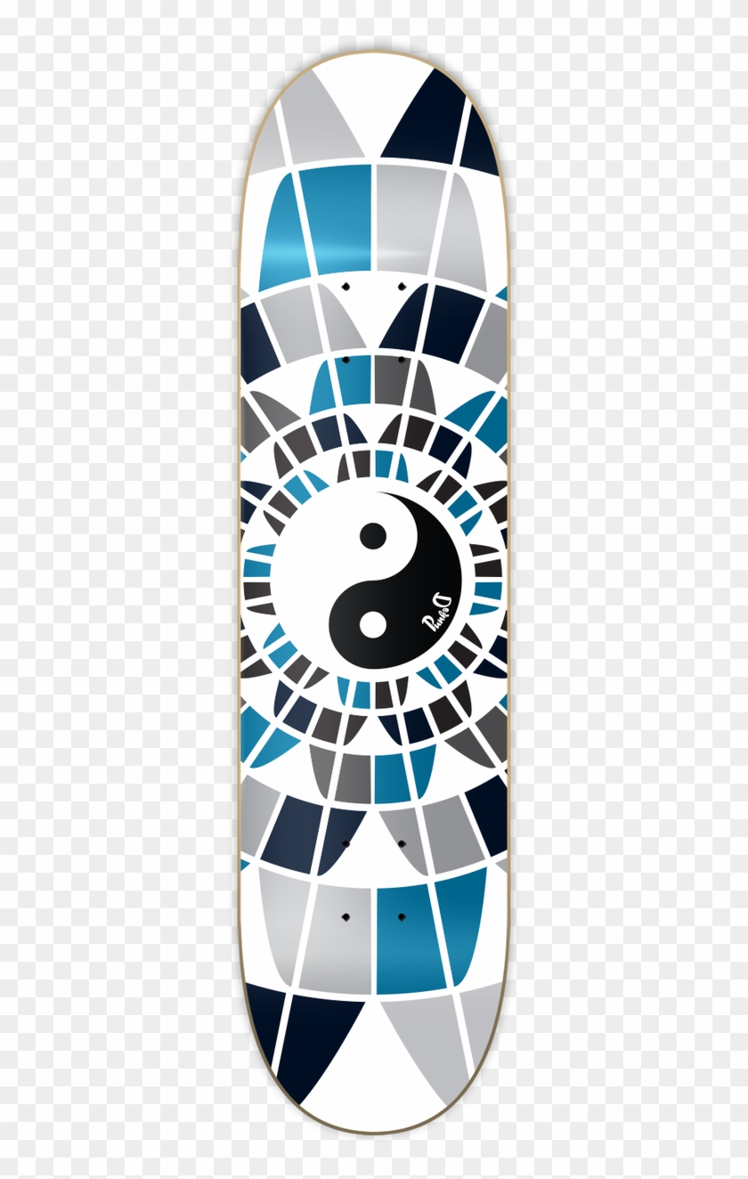 Graphic Yingyang Skateboard Deck - Skateboard Deck Clipart #5339111