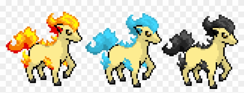 Ponyta Red/blue/black - Ponyta Pixel Art Clipart
