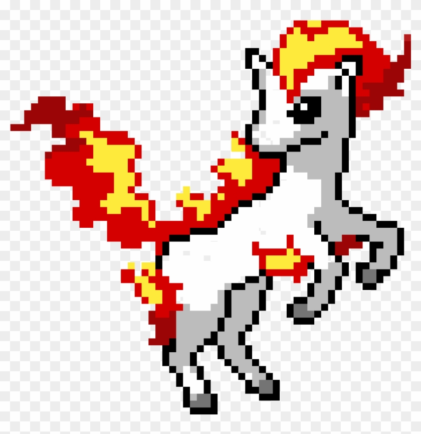 Fire Ponyta - Ponyta Pixel Art Clipart