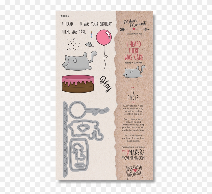 I Heard There Was Cake Stamp & Die Set Packaging - Illustration Clipart #5340167